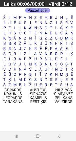Vārdu meklēšana - krustvārdu mīkla latviešu valodā Screenshot 2