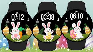 Cute Bunny Digital Watch Face Screenshot 3
