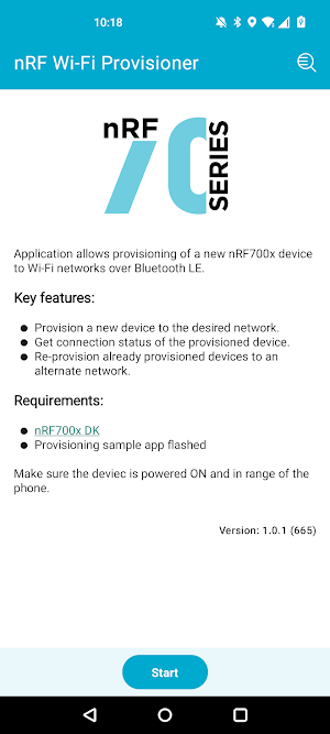nRF Wi-Fi Provisioner Screenshot 0