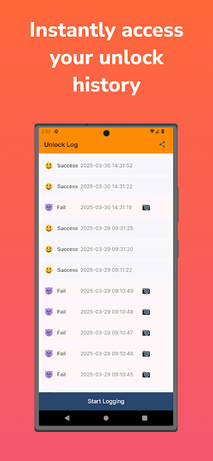 Unlock Log Screenshot 1