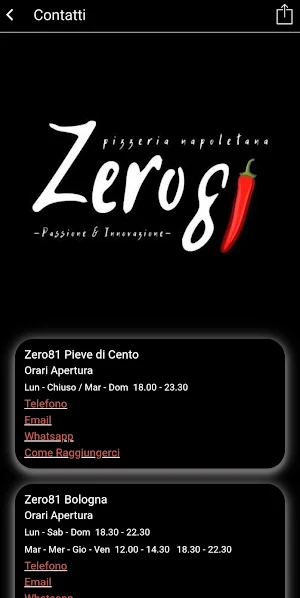 Zero81 Pizzeria Screenshot 1