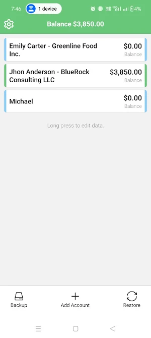 Account Manager - CashCipher Screenshot 0