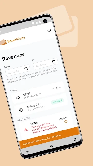 Bezahlkarte Screenshot 1