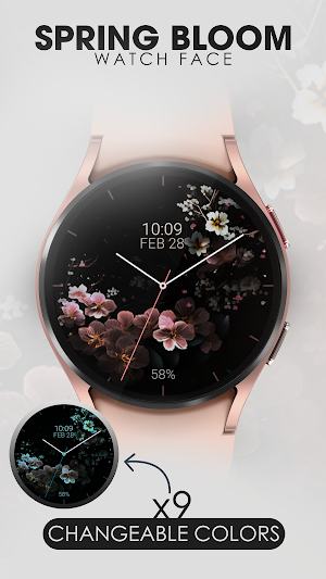 Spring bloom analog watch face Screenshot 2