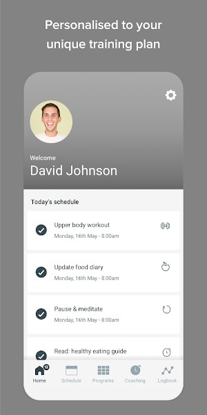 TBH Coach Fitness App Screenshot 1