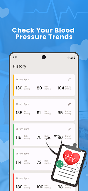 Blood Pressure Monitor: BP Log Screenshot 1