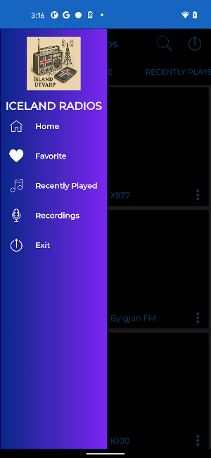 Iceland Radio + recorder Screenshot 1