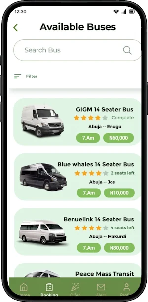 BusBooking App Screenshot 1
