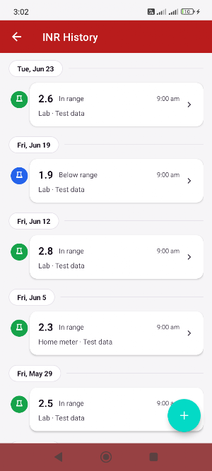 Anticoag Log: Warfarin INR Screenshot 1