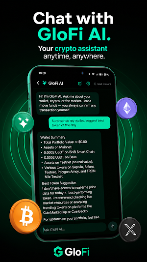 GloFi: AI Crypto Wallet & Swap Screenshot 1