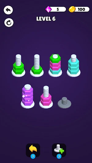 Funny Nut Writhe：Color sort Screenshot 2