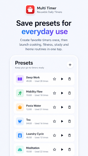 Multi Timer: Reusable Timers Screenshot 1
