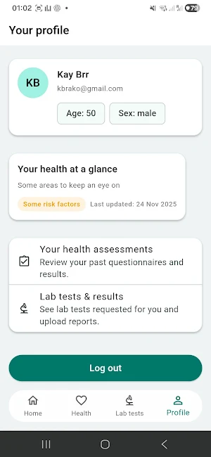 myHealth Screenshot 2