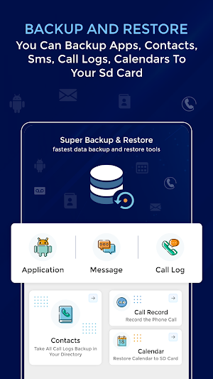 Fast Backup and Restore - App, Contact & Calendar Screenshot 0