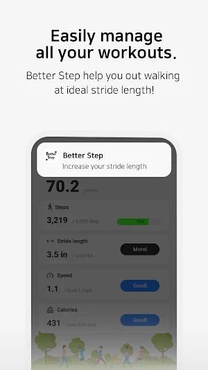 Better Step: Calorie Pedometer Screenshot 3