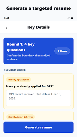 F-1 Resume Builder: US Jobs Screenshot 2
