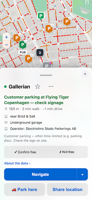 ParkGratis: Sweden parking screenshot 2