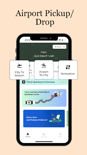 QuicReach: Cab-Sharing App Screenshot 1