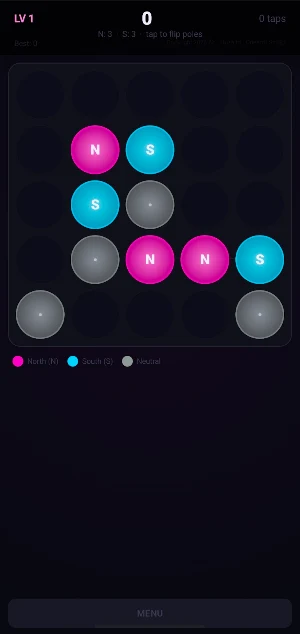 MagnetTap – Polarity Puzzle Screenshot 1