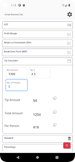 Simple Business Calculation Screenshot 3