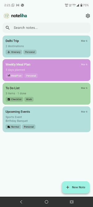 NoteLiha: Private Cloud Notes Screenshot 0