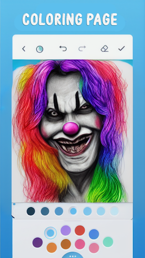 Creepy Clown Coloring Bk Scary Screenshot 0