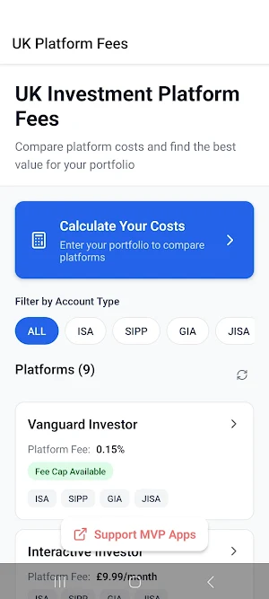 UK Platform Fees Compare Tool Screenshot 3