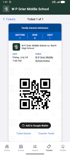 W P Grier Middle Athletics Screenshot 2