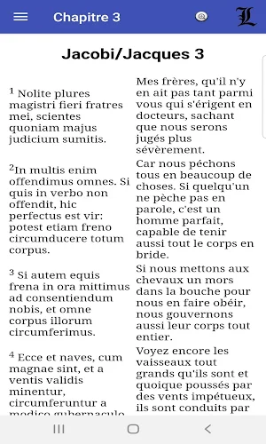 Vulgate Clémentine Parallèle Latin / Français Screenshot 2