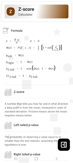 Z-score Calculator Screenshot 2