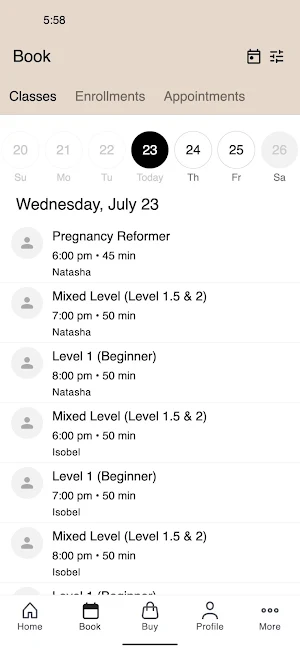 Evolution Pilates Screenshot 1