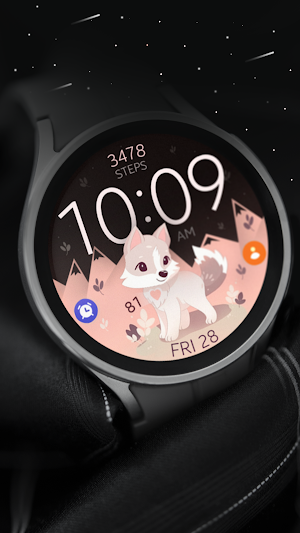 Cute Wolf digital watch face Screenshot 3