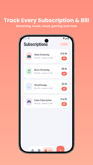 Subscription Tracker & Bills Screenshot 1