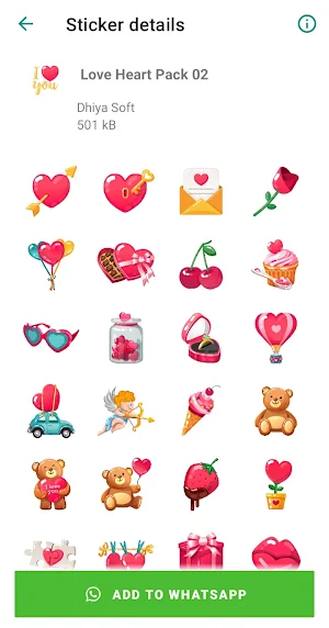 Love Heart Stickers for WA Screenshot 1