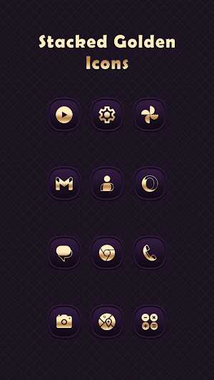 Stacked Golden - Purple Icons Screenshot 0