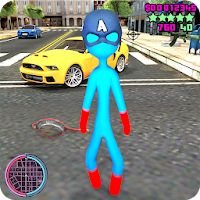 Captain Stickman Rope Hero New