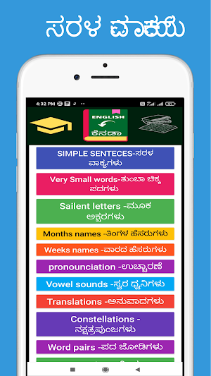 English To Kannada Meanings Screenshot 1