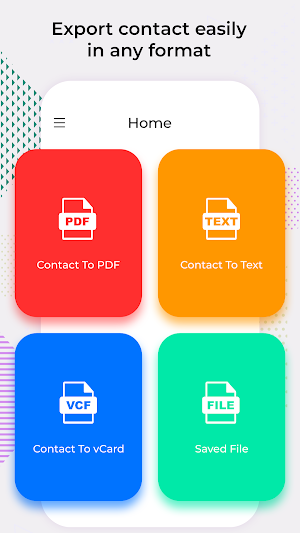 PhoneBook Backup: Contact to PDF, Text, VCF Screenshot 0