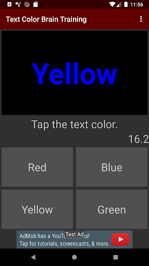 Text Color Brain training Screenshot 2