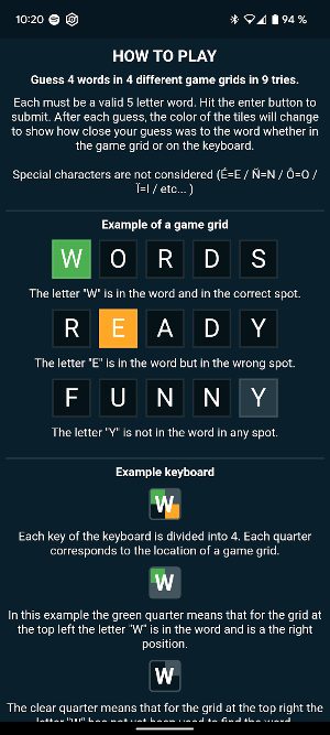 Quordle - Daily Word Puzzle Screenshot 3