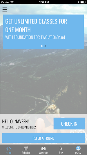 Onboarding Studio Fitness Screenshot 1
