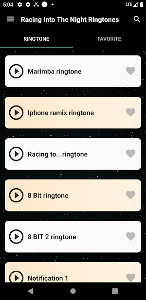 Racing into the night ringtone Screenshot 1