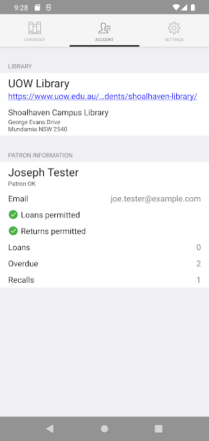 UOW Library Borrowing Screenshot 3