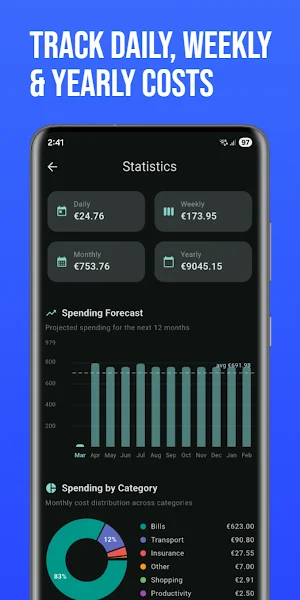 SubTrakr: Subscription Tracker Screenshot 1