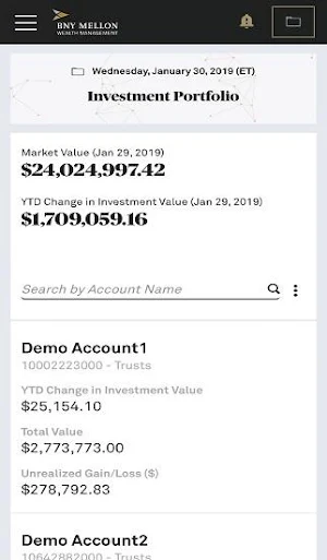 BNY Mellon Wealth Online Screenshot 1