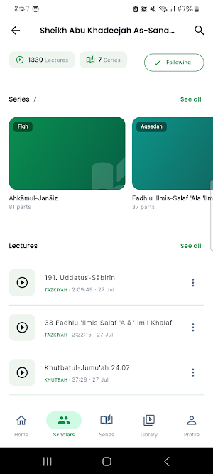 Fawaa'id: Islamic Lectures Screenshot 3