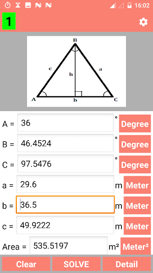 Triangle Calculator and Solver - PRO Screenshot 1