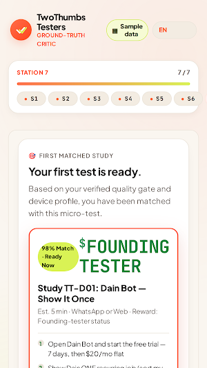 TwoThumbs: Test AI Agents Screenshot 1