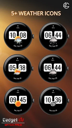 Flip Clock Digital Watch Face Screenshot 2