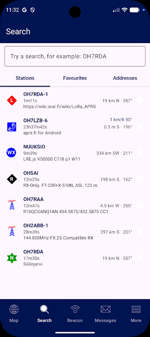 aprs.fi – APRS app Screenshot 1